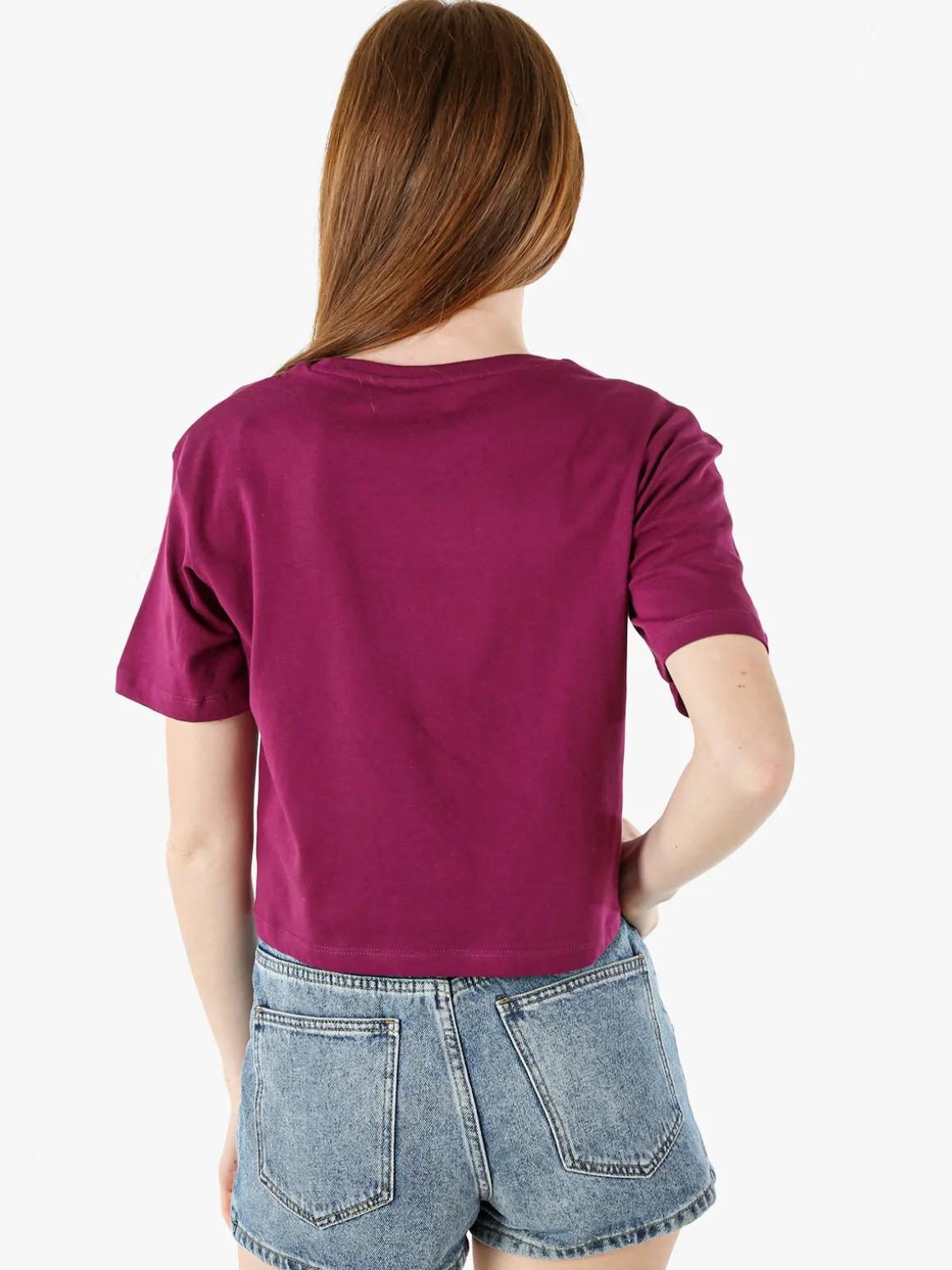 Athl Dpt T-shirt donna cropped in cotone con stampa - viola