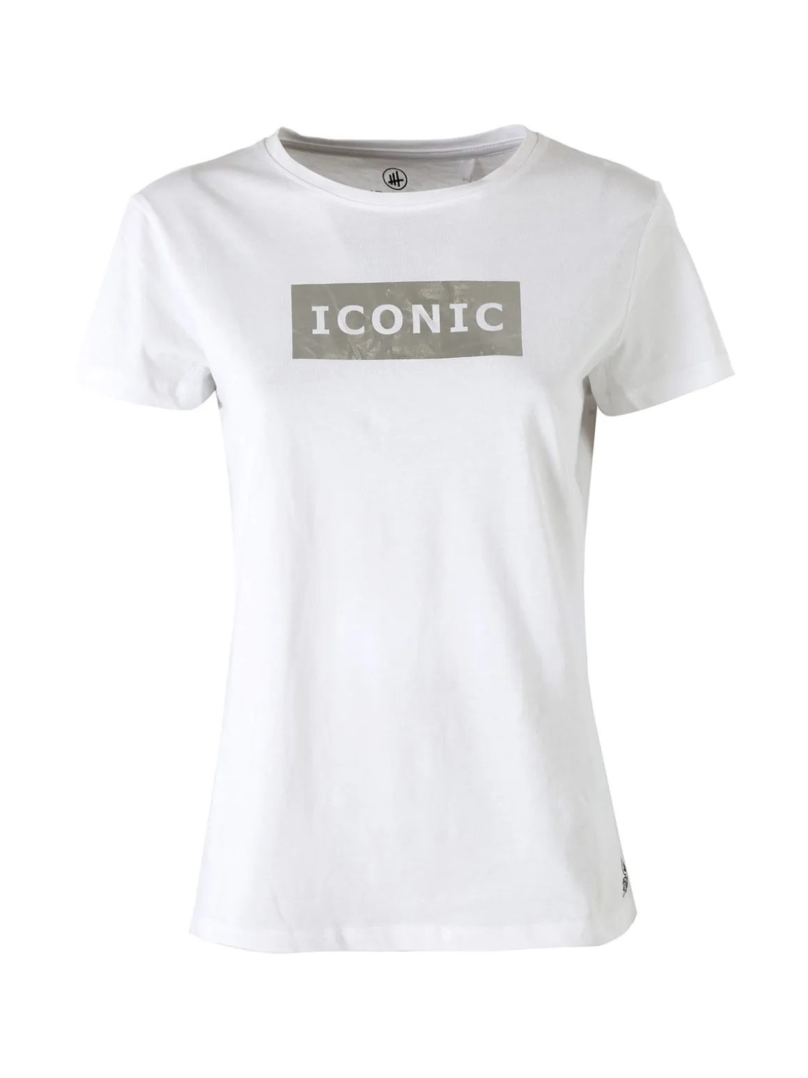Athl Dpt T-shirt donna in cotone con stampa argento - bianco