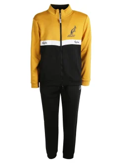Australian Completo tuta 2 pezzi da uomo full zip con interno felpato - giallo