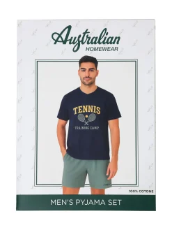 Australian Pigiama corto da uomo in cotone - verde