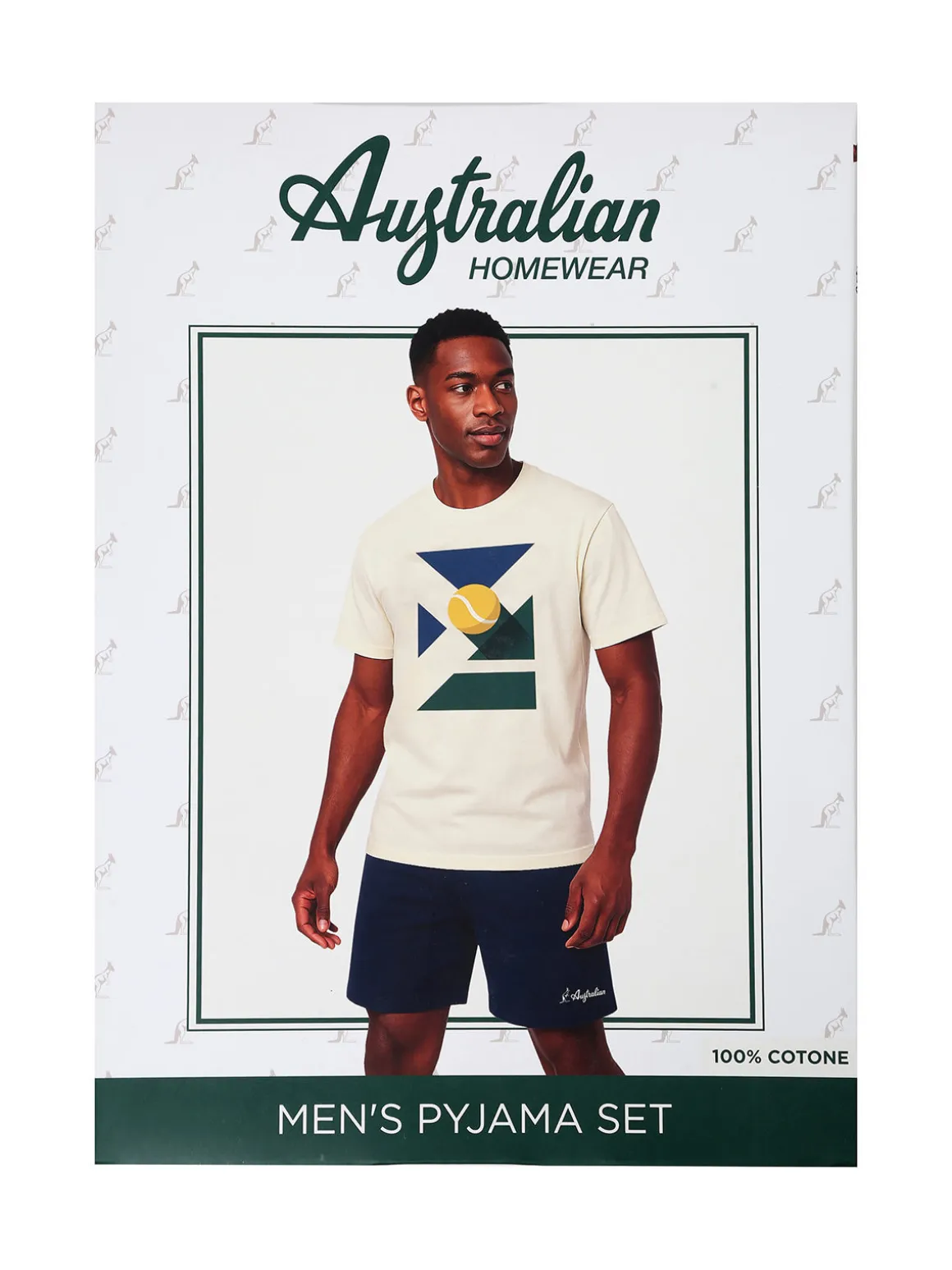 Australian Pigiama corto da uomo in cotone - bianco