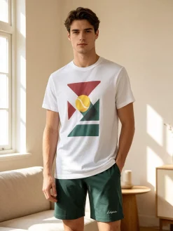 Australian Pigiama corto da uomo in cotone - bianco