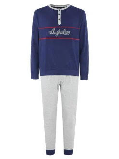 Australian Pigiama da uomo in cotone interlock bicolore