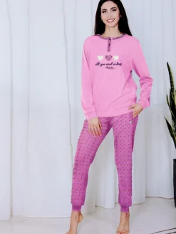 Australian Pigiama donna invernale in pile - lilla