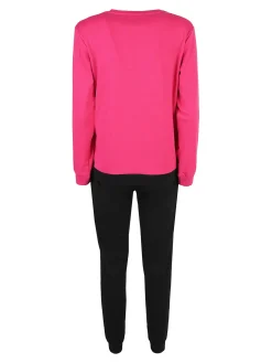 Australian Pigiama lungo da donna in cotone interlock - fucsia