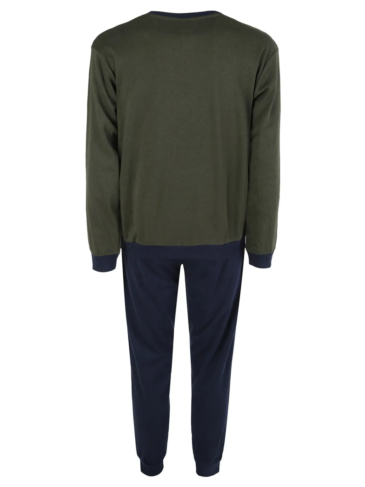 Australian Pigiama lungo da uomo in misto cotone interlock - militare