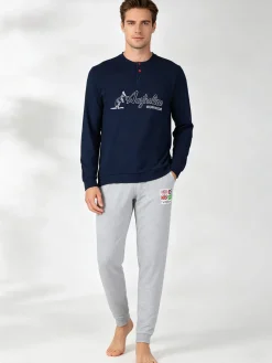 Australian Pigiama lungo uomo con scritta