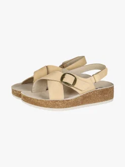 Axa Shoes Sandali donna con fibbia e cinturino a strappo - beige