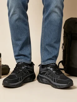 Axa Shoes Sneakers sportive da uomo in maglia - nero