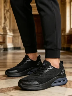 Axa Shoes Sneakers sportive da uomo in maglia - nero