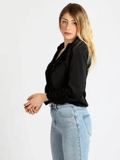 Aymei Camicia donna effetto raso