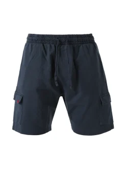 Baci & Abbracci Bermuda da uomo in cotone con tasconi - blu scuro