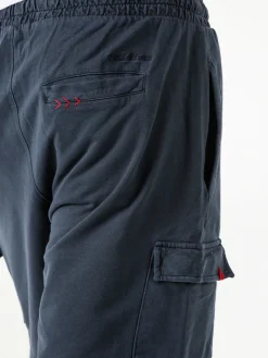 Baci & Abbracci Bermuda da uomo in cotone con tasconi - blu scuro