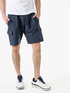 Baci & Abbracci Bermuda da uomo in cotone con tasconi - blu scuro