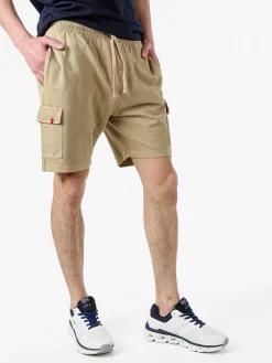 Baci & Abbracci Bermuda da uomo in cotone con tasconi - khaki