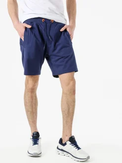 Baci & Abbracci Bermuda da uomo in cotone con coulisse - blu scuro