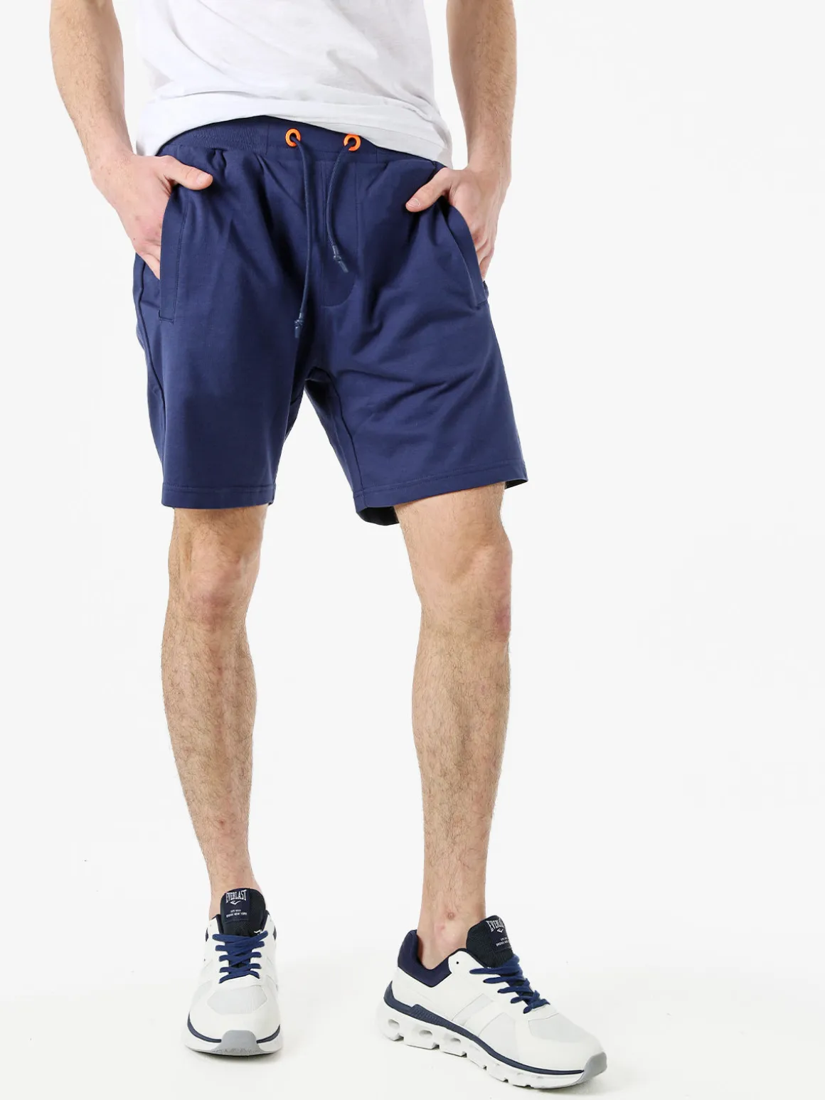 Baci & Abbracci Bermuda da uomo in cotone con coulisse - blu scuro