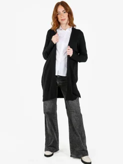 Baci & Abbracci Cardigan donna aperto in maglia - nero
