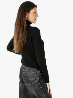 Baci & Abbracci Maglia dolcevita da donna tinta unita - nero