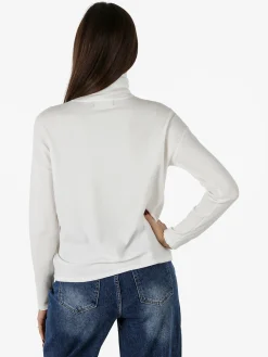 Baci & Abbracci Maglia dolcevita da donna tinta unita - bianco