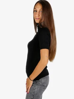 Baci & Abbracci Maglia dolcevita donna a maniche corte - nero