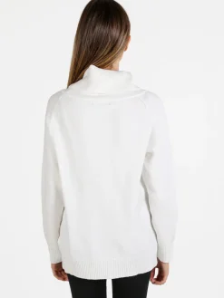Baci & Abbracci Maglia dolcevita donna in tinta unita - bianco