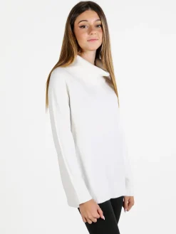 Baci & Abbracci Maglia dolcevita donna in tinta unita - bianco