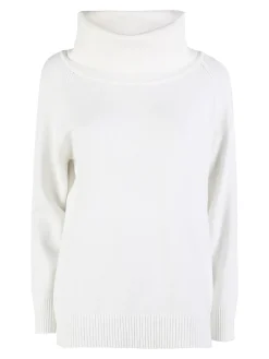 Baci & Abbracci Maglia dolcevita donna in tinta unita - bianco