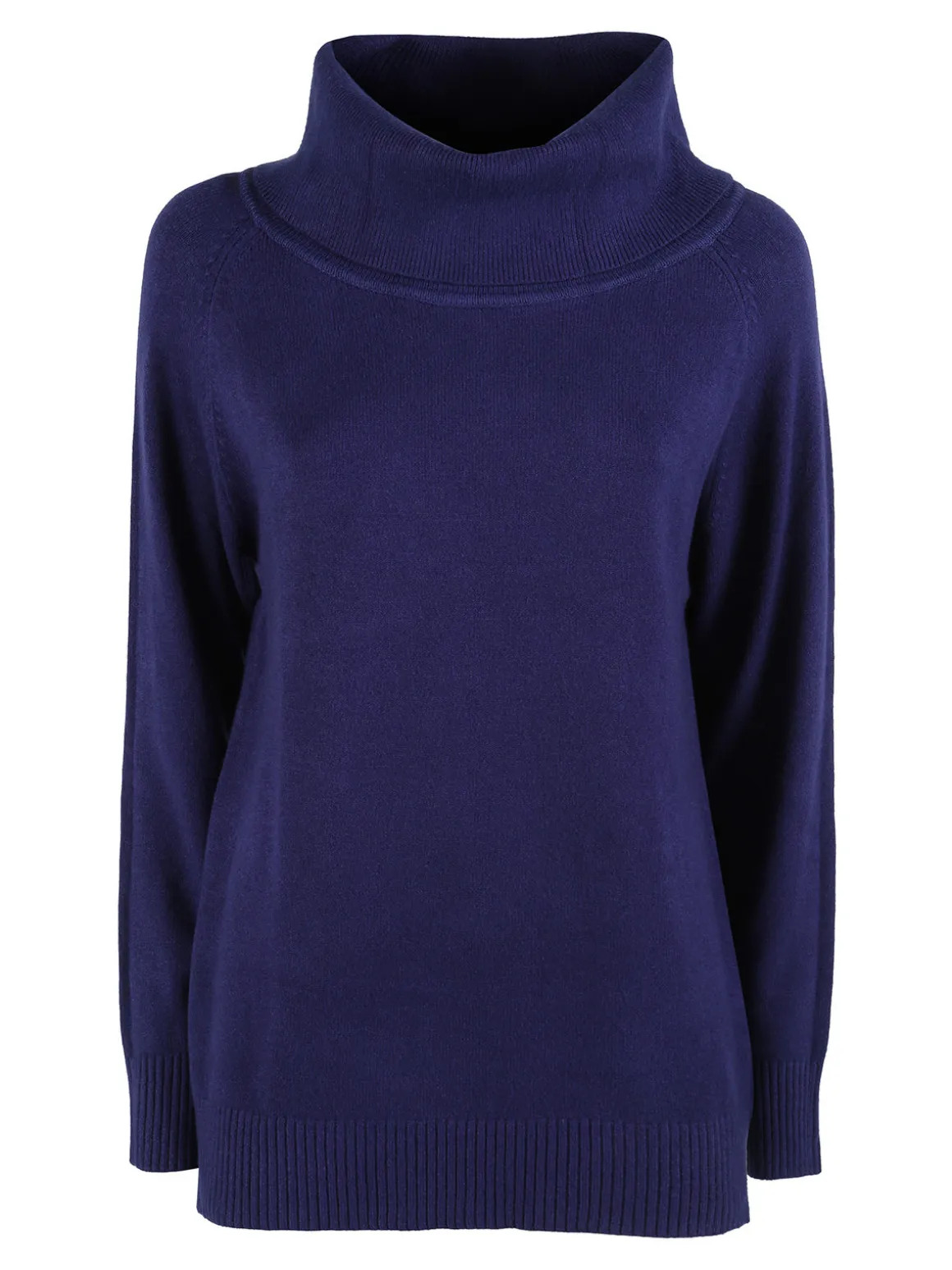 Baci & Abbracci Maglia dolcevita donna in tinta unita - bluette