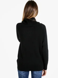 Baci & Abbracci Maglia dolcevita donna in tinta unita - nero