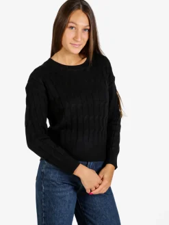 Baci & Abbracci Maglione donna a trecce - nero