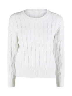 Baci & Abbracci Maglione donna a trecce - bianco