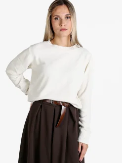 Baci & Abbracci Maglione donna in ciniglia - panna