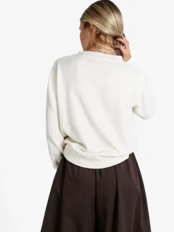 Baci & Abbracci Maglione donna in ciniglia - panna