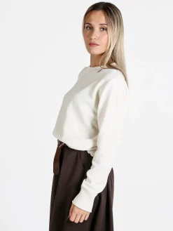 Baci & Abbracci Maglione donna in ciniglia - panna