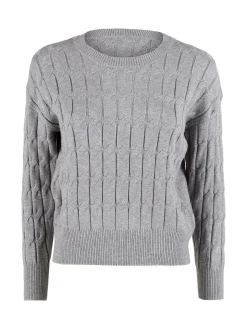 Baci & Abbracci Maglione donna a trecce - grigio