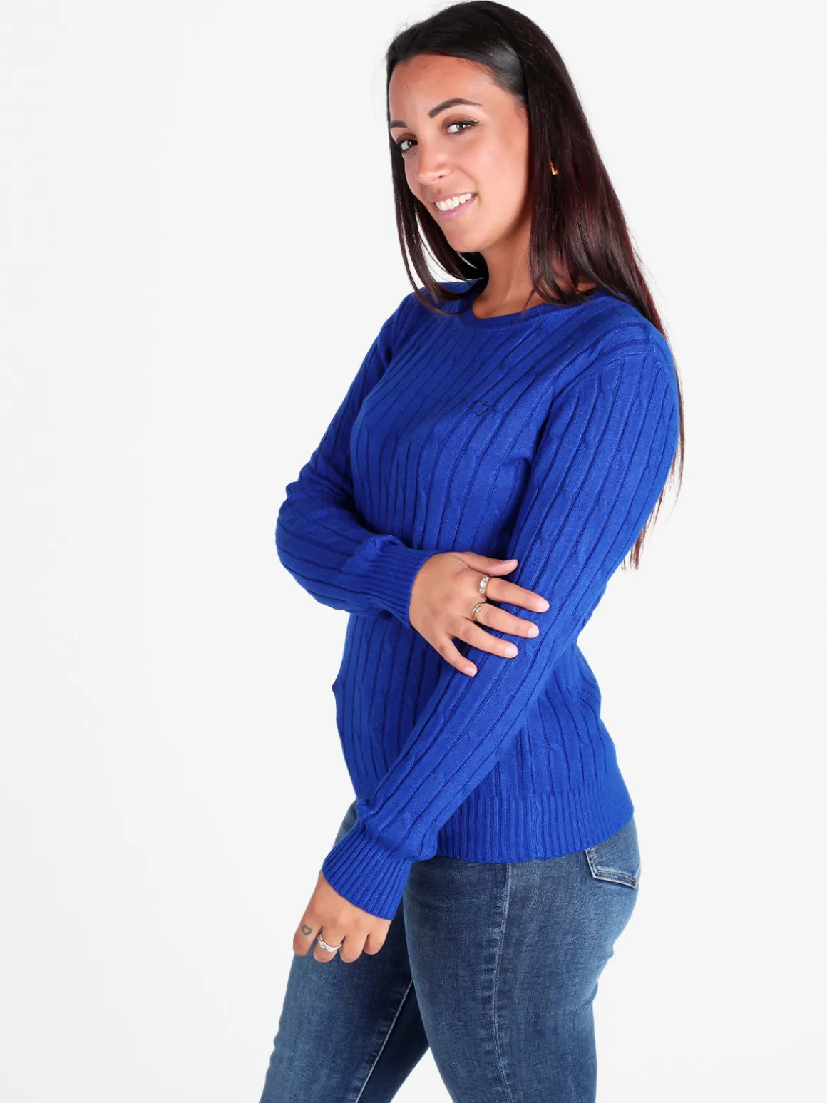 Baci & Abbracci Maglione girocollo a trecce da donna