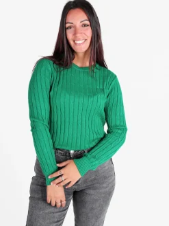Baci & Abbracci Maglione girocollo a trecce da donna