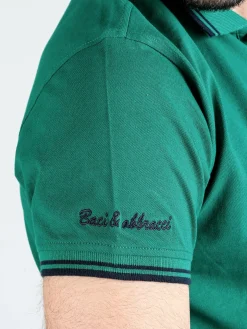Baci & Abbracci Polo da uomo a maniche corte in cotone