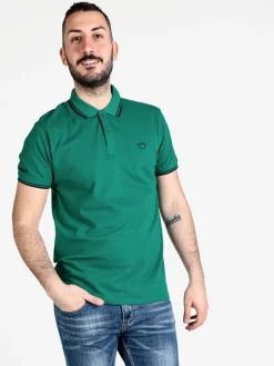 Baci & Abbracci Polo da uomo a maniche corte in cotone