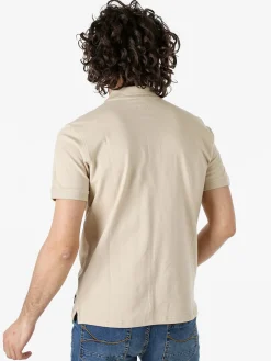 Baci & Abbracci Polo da uomo a maniche corte in cotone - sabbia