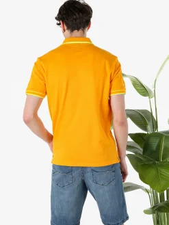 Baci & Abbracci Polo da uomo fluo a maniche corte in cotone - arancione