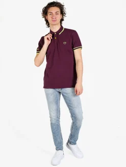 Baci & Abbracci Polo da uomo fluo a maniche corte in cotone