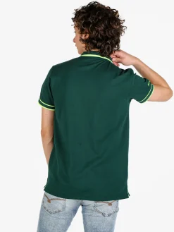 Baci & Abbracci Polo da uomo fluo a maniche corte in cotone
