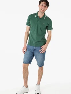 Baci & Abbracci Polo da uomo in cotone a maniche corte - verde