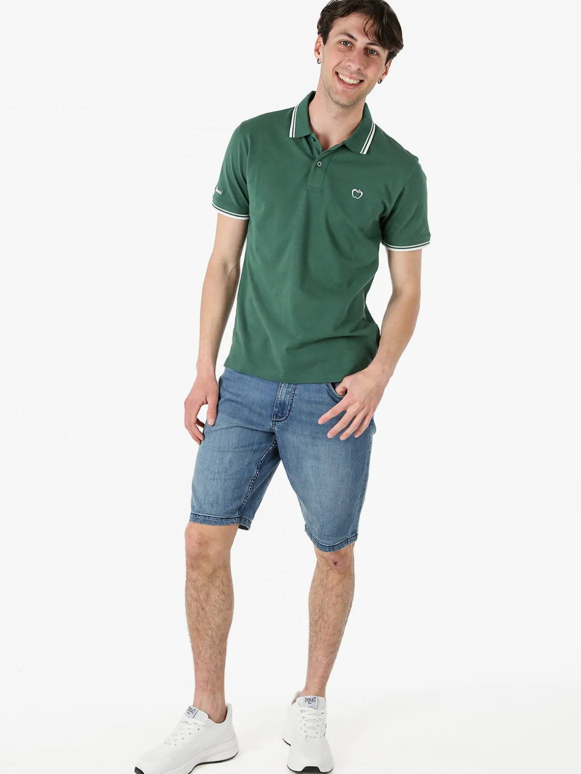 Baci & Abbracci Polo da uomo in cotone a maniche corte - verde