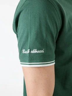 Baci & Abbracci Polo da uomo in cotone a maniche corte - verde