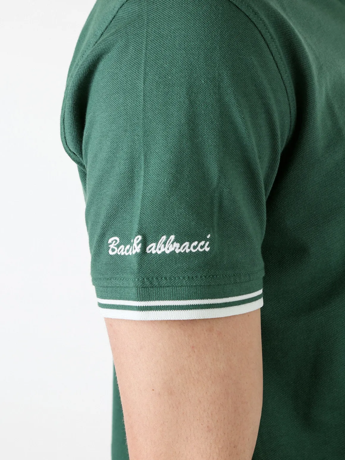 Baci & Abbracci Polo da uomo in cotone a maniche corte - verde