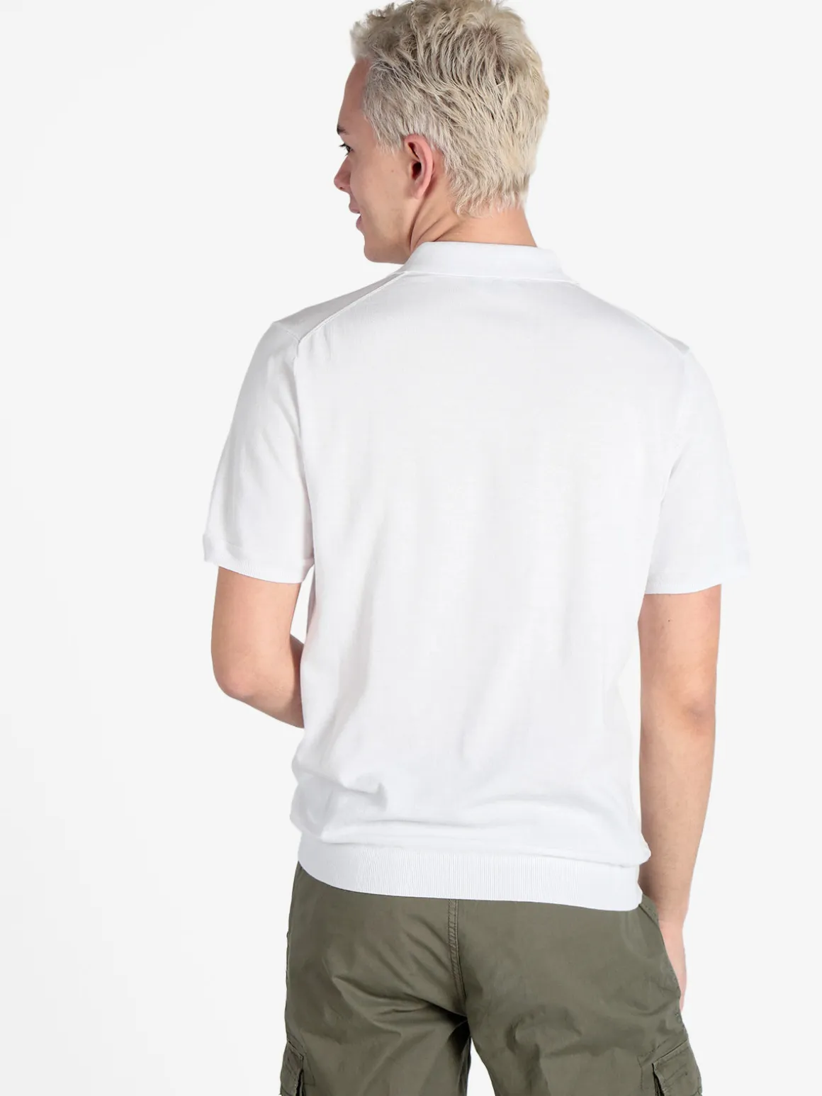 Baci & Abbracci Polo da uomo in maglia extra fine a maniche corte