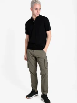 Baci & Abbracci Polo da uomo in maglia extra fine a maniche corte